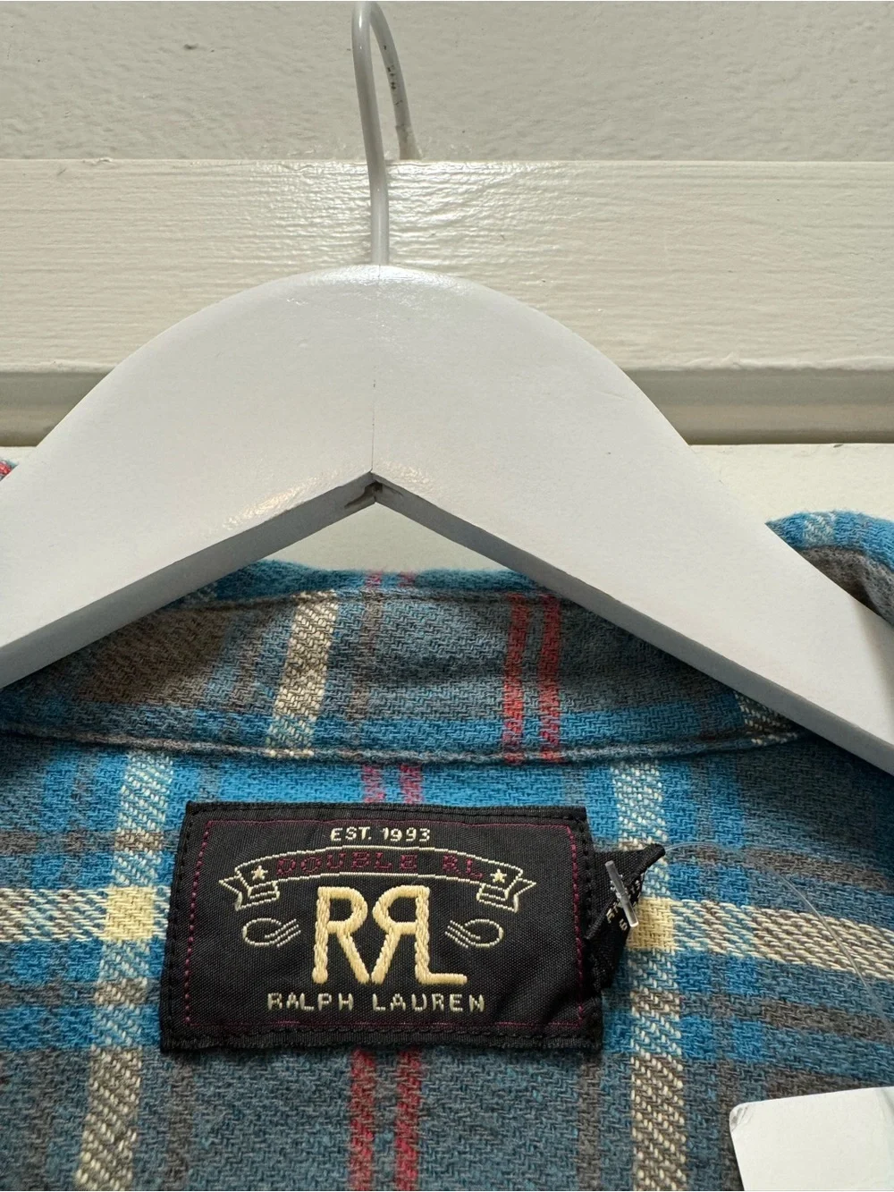 Vintage Ralph Lauren Double RL RRL Blue Flannel Shirt - Picture 4 of 12